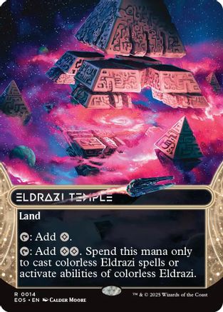Eldrazi Temple (EOS-014) (Borderless) [Edge of Eternities: Stellar Sights] Foil