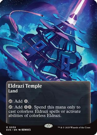 Eldrazi Temple (EOS-059) (Borderless) [Edge of Eternities: Stellar Sights] Foil