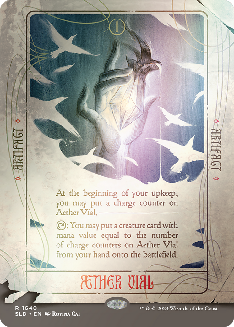 Aether Vial (Rainbow Foil) (SLD-1640) (Borderless) [Secret Lair Drop] Foil
