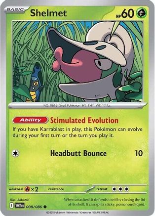 Shelmet (008) [SV White Flare] Reverse Holofoil - Common