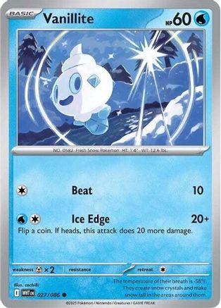 Vanillite (027) [SV White Flare] Reverse Holofoil - Common
