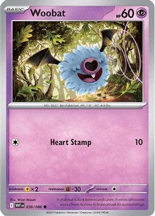 Woobat (036) [SV White Flare] Reverse Holofoil - Common