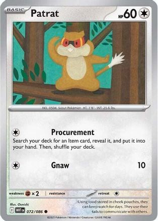 Patrat (072) [SV White Flare] Reverse Holofoil - Common