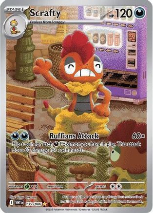 Scrafty (139/086) [SV White Flare] Holofoil - Illustration Rare