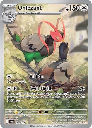 Unfezant (150/086) [SV Black Bolt] Holofoil - Illustration Rare