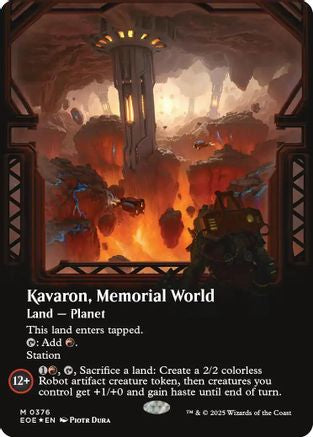 Kavaron, Memorial world (Borderless) (Galaxy Foil) (EOE-376) [Edge of Eternities] Foil