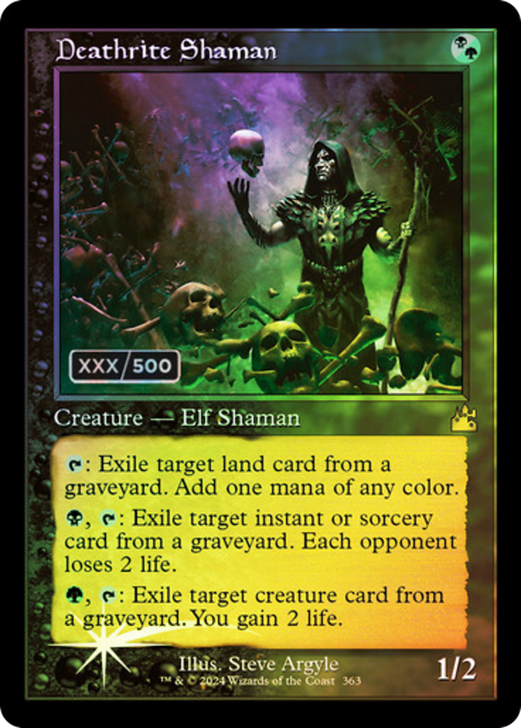 Deathrite Shaman (Retro Frame) (Serial Numbered) (RVR-363) [Ravnica Remastered] Foil
