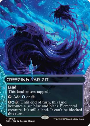 Creeping Tar Pit (EOS-009) (Borderless) [Edge of Eternities: Stellar Sights] Foil