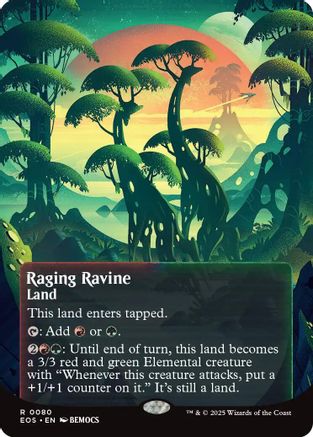 Raging Ravine (EOS-080) (Borderless) [Edge of Eternities: Stellar Sights] Foil