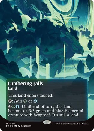 Lumbering Falls (EOS-159) (Borderless) (Galaxy Foil) [Edge of Eternities: Stellar Sights] Foil
