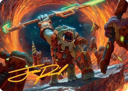 Frontline War-Rager Art Card (Gold-Stamped Signature) (AAEOE-016) [Art Series: Edge of Eternities]
