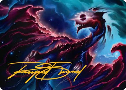 Nova Hellkite Art Card (18/54) (Gold-Stamped Signature) (AAEOE-018) [Art Series: Edge of Eternities]