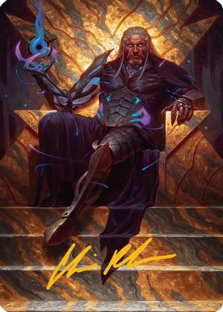 Tezzeret, Cruel Captain Art Card (1/54) (Gold-Stamped Signature) (AAEOE-001) [Art Series: Edge of Eternities]