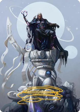 Tezzeret, Cruel Captain Art Card (35/54) (Gold-Stamped Signature) (AAEOE-035) [Art Series: Edge of Eternities]