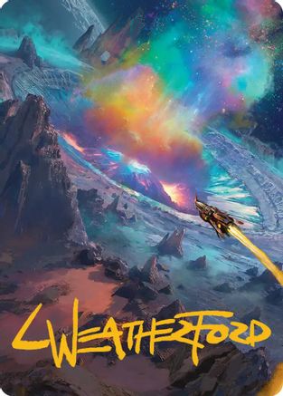 Meteor Crater Art Card (Gold-Stamped Signature) (AAEOE-045) [Art Series: Edge of Eternities]