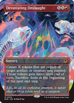 Devastating Onslaught (Borderless) (EOE-308) [Edge of Eternities] Foil