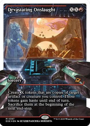 Devastating Onslaught (EOE-387) (Showcase) (Fracture Foil) [Edge of Eternities] Foil