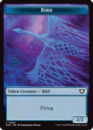 Bird // Golem (0012) Double-Sided Token (EOC-3 // 12) [Commander: Edge of Eternities]