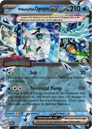 Wellspring Mask Ogerpon ex (Twilight Masquerade Stamp) (064) [Miscellaneous Cards & Products] Holofoil - Double Rare