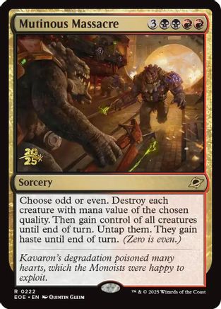Mutinous Massacre (PRE-222) [Prerelease Cards] Foil