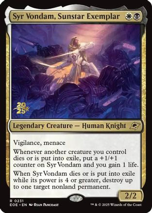 Syr Vondam, Sunstar Exemplar (PRE-231) [Prerelease Cards] Foil