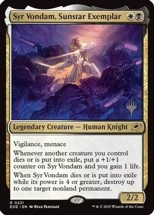 Syr Vondam, Sunstar Exemplar (PPEOE-231) [Promo Pack: Edge of Eternities] Foil