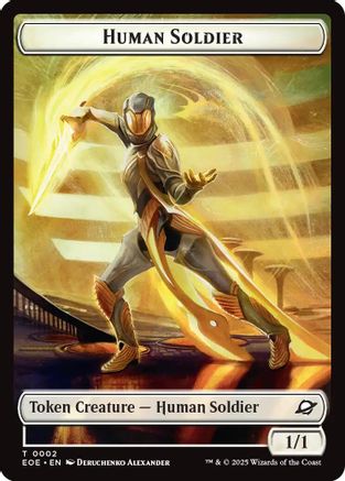 Human Soldier // Lander (0007) Doubled-Sided Token (EOE-2 // 7) [Edge of Eternities] Foil