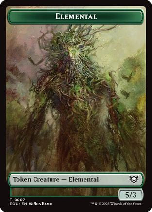 Elemental (0007) // Golem (0014) Double-Sided Token (EOC-7 // 14) [Commander: Edge of Eternities] Foil