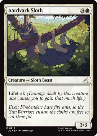 Aardvark Sloth (TLE-212) [Avatar: The Last Airbender: Eternal-Legal] Foil