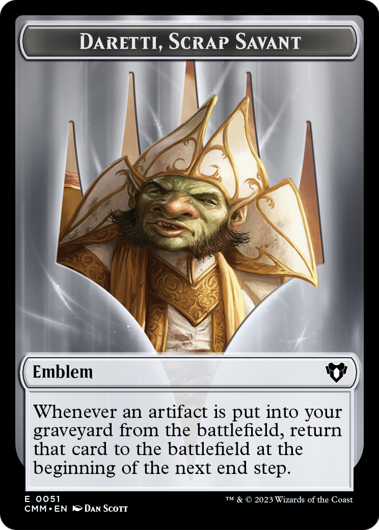 Daretti, Scrap Savant Emblem (TCMM-051) [Commander Masters Tokens] Foil