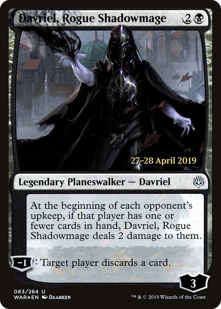 Davriel, Rogue Shadowmage (PRE-83S) [War of the Spark Promos] Foil