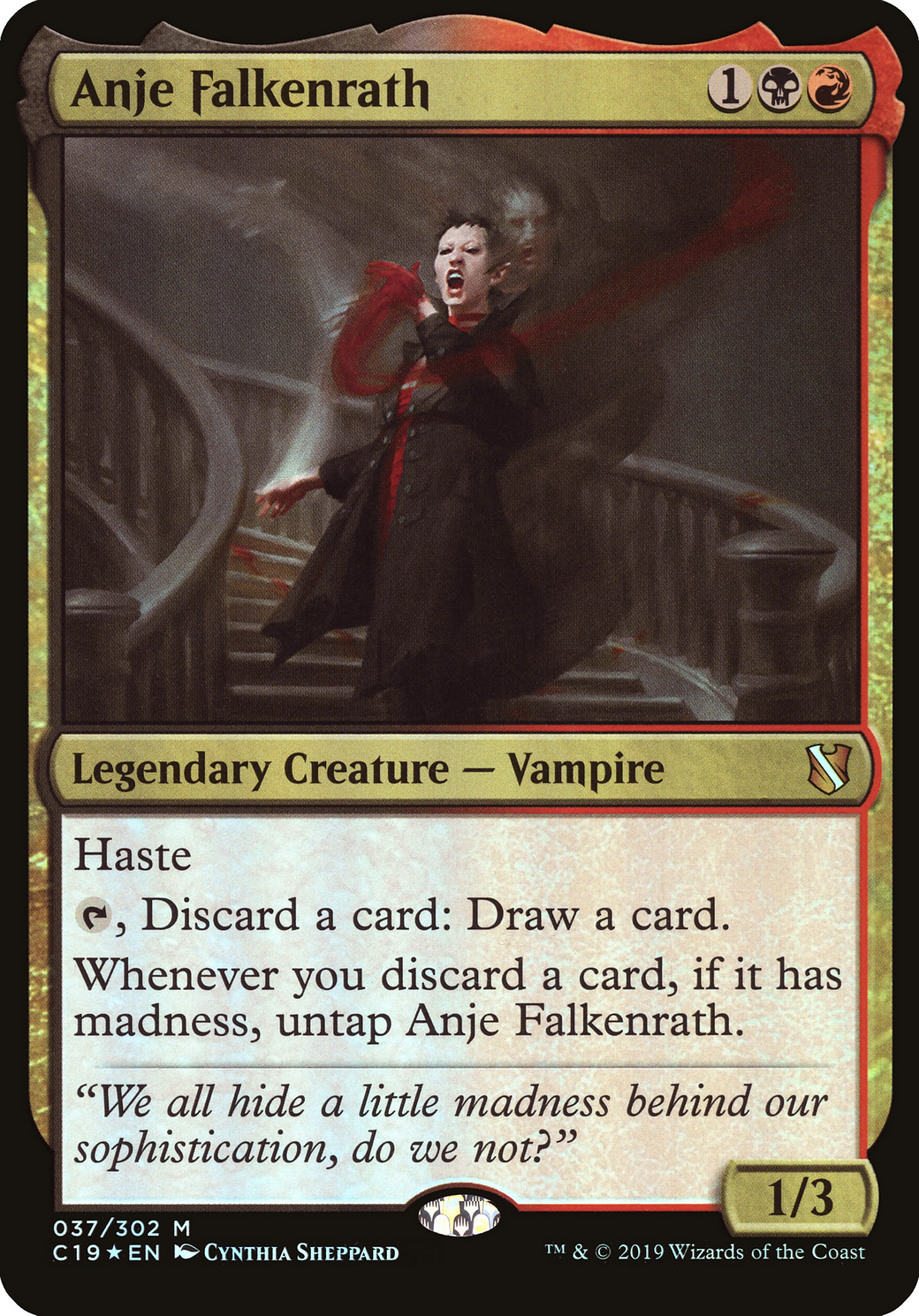 Anje Falkenrath (Commander 2019) (OVER-037) [Commander 2019 Oversized] Foil