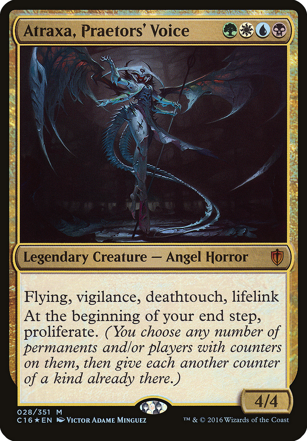 Atraxa, Praetors' Voice (Commander 2016) (OVER-028) [Commander 2016 Oversized] Foil