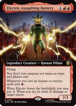 Electro, Assaulting Battery (Extended Art) (SPM-260) [Marvel's Spider-Man]