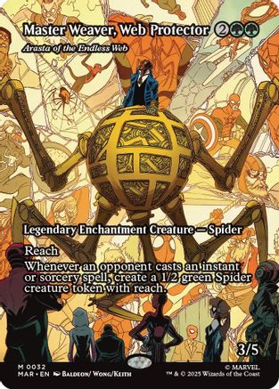 Master Weaver, Web Protector - Arasta of the Endless Web (Borderless) (MAR-032) [Marvel Eternal-Legal]