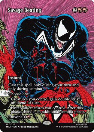 Savage Beating (Borderless) (MAR-026) [Marvel Eternal-Legal] Foil