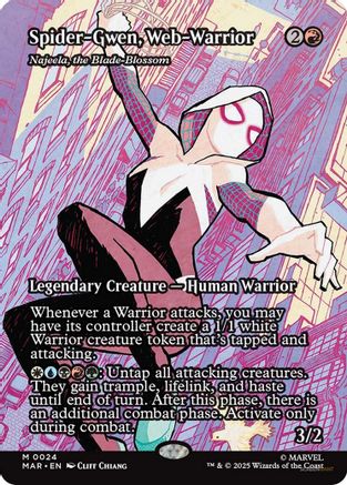 Spider-Gwen, Web-Warrior - Najeela, the Blade-Blossom (Borderless) (MAR-024) [Marvel Eternal-Legal] Foil