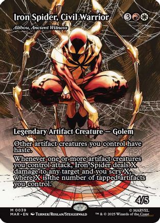 Iron Spider, Civil Warrior - Alibou, Ancient Witness (Borderless) (MAR-039) [Marvel Eternal-Legal]