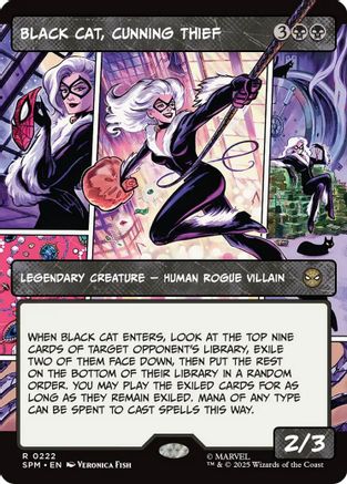 Black Cat, Cunning Thief (Borderless) (SPM-222) [Marvel's Spider-Man]