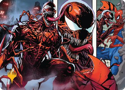 Carnage, Crimson Chaos Art Card (Gold-Stamped Planeswalker Symbol) (AASPM-047) [Art Series: Marvel's Spider-Man]