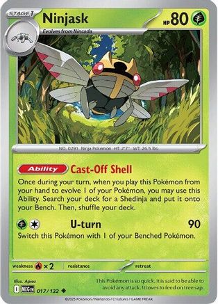 Ninjask (017/132) [ME01 Mega Evolution] Reverse Holofoil - Uncommon