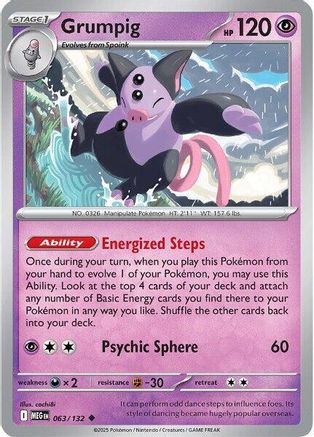 Grumpig (063) [ME01 Mega Evolution] Reverse Holofoil - Uncommon