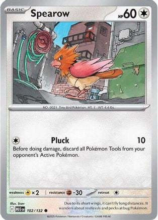 Spearow (102/132) [ME01 Mega Evolution] Reverse Holofoil - Common