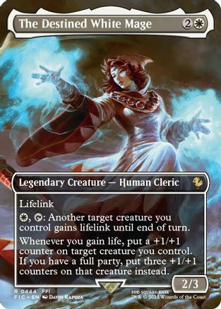 The Destined White Mage (Borderless) (FIC-444) [Commander: FINAL FANTASY] Foil