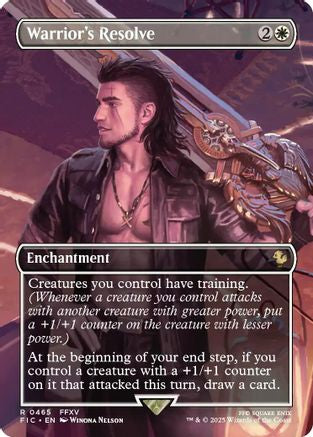 Warrior's Resolve (Borderless) (FIC-465) [Commander: FINAL FANTASY] Foil