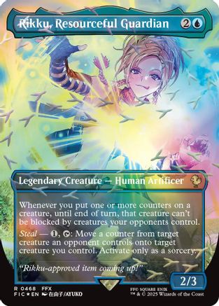 Rikku, Resourceful Guardian (Borderless) (Chocobo Track Foil) (FIC-468) [Commander: FINAL FANTASY] Foil
