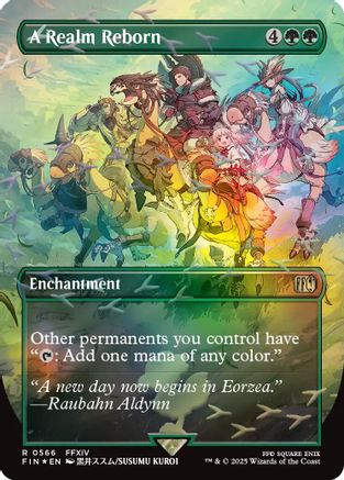 A Realm Reborn (Borderless) (Chocobo Track Foil) (FIN-566) [FINAL FANTASY] Foil