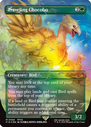 Traveling Chocobo (Borderless) (Chocobo Track Foil) (FIN-568) [FINAL FANTASY] Foil