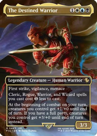 The Destined Warrior (Borderless) (FIC-443) [Commander: FINAL FANTASY] Foil