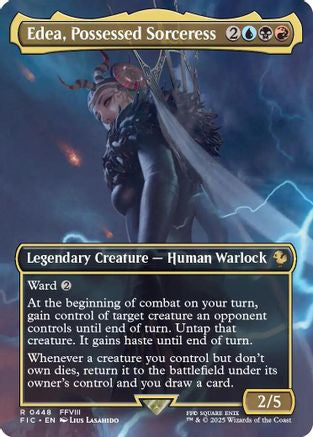Edea, Possessed Sorceress (Borderless) (FIC-448) [Commander: FINAL FANTASY] Foil